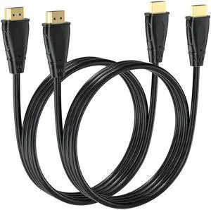 BUCIER HDMI Cable 6 FT, 2-Pack, 4K ARC/eARC HDMI 2.0 Cord for Soundbar, High Speed Male to Male for HDCP 2.2, HDR, Cinema,TV, PS4, PS5, Xbox, Roku, Bluray Player, Gaming, Computer, Monitor