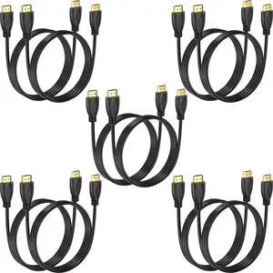 BUCIER 4K HDMI Cables 6FT 10-Pack, HDMI 2.0 Cable for Soundbar to TV, Support 4K@60Hz, 18Gbps, HDCP 2.2, HDR, Dolby, ARC/eARC, Compatible with Monitor, Computer, Laptop, Projector