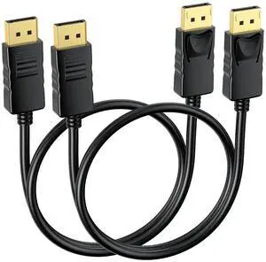 BUCIER DisplayPort Cables 3FT 2-Pack, DP Display Port Cord Male to Male for 4K@60Hz, 2K@165Hz Compatible with Computer, Laptop, Graphics Card, Docking Station