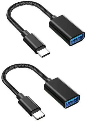 BUCIER USB C to USB Adapter,2 Pack USB Type C Male to USB 3.0 A Female OTG Cable Converter Compatible with MacBook Pro/Air 2020 2019, Pad Pro 2021, Samsung Galaxy S21 S20 S20+ Ultra Note 10 Black