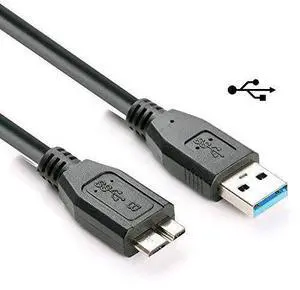 BUCIER USB 3.0 Power Charger Data SYNC Cable Cord for Toshiba External Hard Drive Disk 1tb 2tb 3tb, 3ft Long - Balck