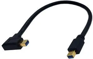 BUCIER Mini DisplayPort Cable, 1FT 90 Degree Left Angled 8K Mini DisplayPort (Mini DP) Male to Male 8K Extension Cord for with Mini DP PC/Laptop (Left Angle)