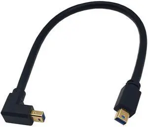 BUCIER Mini DisplayPort Cable, 1FT 90 Degree Left Angled 8K Mini DisplayPort (Mini DP) Male to Male 8K Extension Cord for with Mini DP PC/Laptop (Up Angle)
