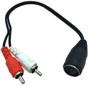 BUCIER DIN 5 Pin to RCA Cable, 1.5Ft/50cm 5-Pin Din Female to 2 RCA Male Audio Adapter Cable for Electrophonic Bang & Olufsen, Naim, Quad, Stereo Systems