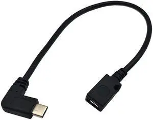BUCIER USB C to Micro USB Cable, 90 Degree USB Type C (USB-C) Male to Micro USB Female Adapter Converter Charging Cable(Only for Charging) (90 Degree TypeC M to Micro F)
