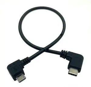 BUCIER USB Type C to Micro USB Cable, 90 Degree USB-C Male to Micro USB Male Adapter Converter for MacBook Pro, Laptop, Android Devices(Only for Charging) (90 Degree Type C M/Micro M)