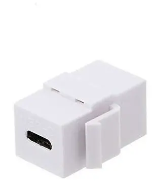 BUCIER USB C Keystone Jack, USB 3.1 Type-C Connector Keystone Insert Female to Female, Coupler Type for Wall Plate Outlet Panel-White