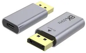 BUCIER USB-C to DisplayPort 8K Adapter - 1008P HD for MacBook Pro, Mac Air, Chromebook Pixel (Silver)