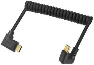 BUCIER USB C Coiled U Shaped Cable, 180 Degree USB 3.1 Type C Male to Male Spring Spiral Cable, 3A 10Gbps Fast Charging and Data Extension Cable, Stretched 4FT/1.2M (U Shaped/Left & Right)