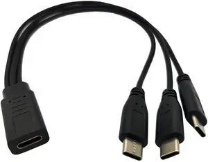 BUCIER 1 Feet USB Type C Female to 3 x USB Type C Male Splitter Extension Charging Cable (Only for Charging)