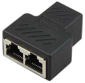 BUCIER RJ45 Splitter Adapter 1 to 2 Dual Female Port CAT 5/CAT 6 LAN Ethernet Socket Splitter Connector Adapter