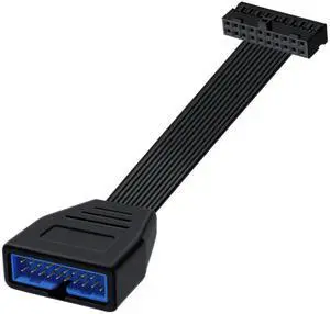 BUCIER USB 3.0 19/20 Pin Extension Cable USB 3.0 19/20 Pin Internal Extension Header Adapter Cable, for Desktop Computers (30 cm)