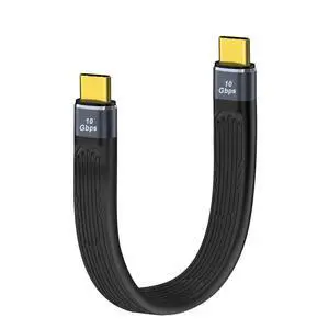 BUCIER Fast Charger USB C Flat Cable10Gbps Type C Charger Cable Flat 100W 20V 5A Support Audio & Video 4K@60Hz, for Phones,Laptops,PC (C Male to C Male, 13 cm)