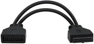 BUCIER USB 3.0 Motherboard Extension Cable 19/20 Pin Male to Female Internal Extension Adapter (Black, 0.8FT)