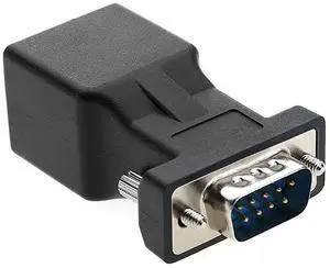 BUCIER RS232 to RJ45 DB9 9Pin Serial Port Male to RJ45 Female Cat5e6 Ethernet LAN Extend Adapter