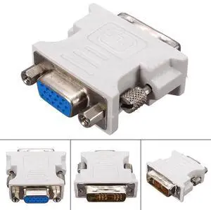 BUCIER 1pc DVI-D To VGA Adapter DVI-D 18+1Pin Dual Link Male to VGA 15 Pin Female Plug Adapter For PC Laptop