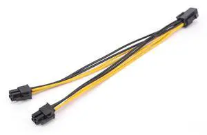 BUCIER 4Pin CPU Power supply Extension Cord Cable 18 AWG Y Splitter ATX 12V P4 Power Port Female 1 to 2 Female Connector Cable 20cm