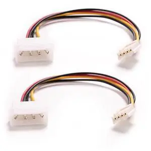 BUCIER 2PCS 4Pin IDE Power Supply to Floppy Drives Adapter Cable Computer PC Big 4p Small 4p Power Cord Floppy Drive Connector