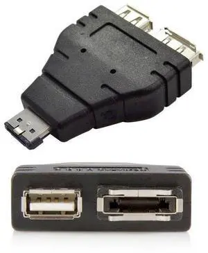 BUCIER Power eSATA To eSATA + USB Combo Splitter Converter Adapter Connector Hard Disk Cable Dual Port Converters Universal