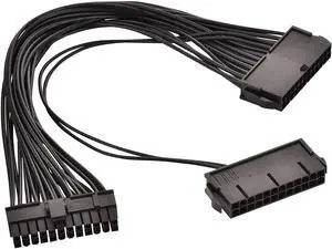 BUCIER 24 Pin Main Second Dual PSU ATX Power Supply Motherboard Adapter Cable