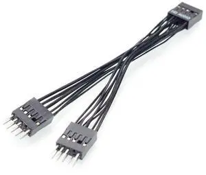 BUCIER Motherboard 9Pin HD Audio 1 to 2 Port Multiplier Y Splitter Male to Female Extension Cable