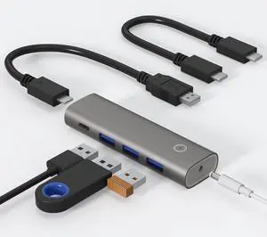 BUCIER USB 3.2/3.1 Gen 2 USB C to USB-A Hub - 4 Port Aluminum 10Gbps SuperSpeed Data Transfer USB-C Hub for Mac/Laptop/PC/iPhone 15/16 Pro Max and More