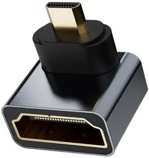 BUCIER 8K Right Angle HDMI Adapter 90 Degree, Male to Female Fixed Micro HDMI Connector for Camera Camcorder - 8K@60Hz 4K@120Hz