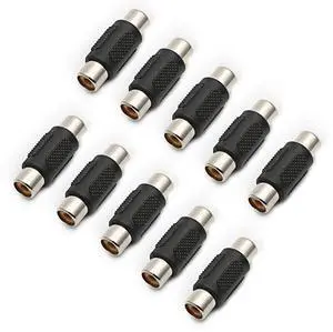 BUCIER 10-Pack RCA Female to RCA Female Coupler,Compatible with Phono,Speaker,RCA Cable,Amplifier