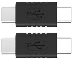 BUCIER Type C Male to Type C Male Adapter Support Data Synchronization and Charging USB C to USB C Cable 3.1 Gen 2 10Gbps 60W Converter, 2-Pack