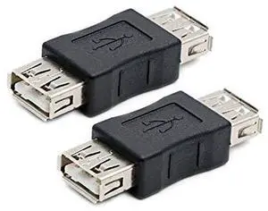 BUCIER 2 Pack USB 2.0 AF/AF Plug Type A Female to Type A Female Adapter Connector Converter Compatible with Laptop Computer Hard Drive Printer Camera