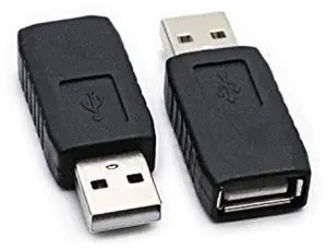 BUCIER 2 Pack USB 2.0 AF/AM Adapter Type A Female to USB A Male Adapter Connector Converter Plug
