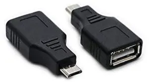 BUCIER 2 Pack USB 2.0 Micro USB Male to Type A Female OTG Adapter Connector Converter Coupler