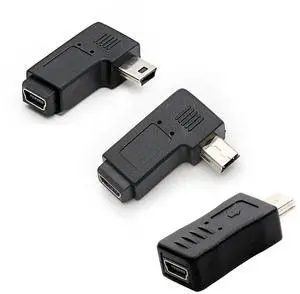 BUCIER 3 Pack 90 Degree Left & Right Angled Mini USB 5 Pin Male-Female Adapter BUCIER 3 Pack 90 Degree Left & Right Angled Mini USB 5 Pin Male-Female Adapter