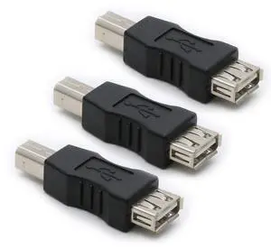 BUCIER 3 Pack USB 2.0 AF/BM Adapter Type A Female to USB B Print Male Adapter Connector Converter Plug