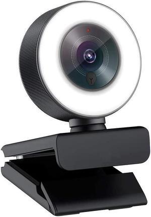 1080P HD Webcam Built in Adjustable Ring Light and Mic. Advanced autofocus AF Web Camera for Google Meet Xbox Gamer Facebook YouTube Streamer