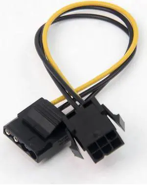 Molex To PCI E Power Adapter IDE 4Pin 4 Pin Female to 6 Pin Female 6Pin Graphics Video Card Converter Cable  1 pcs wholesale