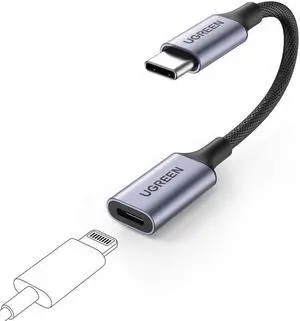UGREEN USB-C to Lightning Audio Adapter Cable USB Type C Male to Lightning Female Headphones Converter for iPad/MacBook/USB C Phones to Connect with Lightning Earphones Support Call
