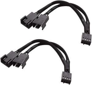 2-Pack 2 Way 4 Pin PWM Fan Splitter Cable - 4 Inches