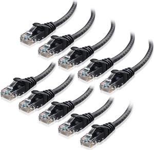 CAT6 Ethernet Cable LAN Network RJ45 Internet Patch Cord 10-Pack Black 3FT Bare Copper