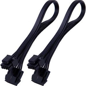 EPS 8 Pin Power Extension Cable, ATX CPU 8 Pin Female to 8(4+4) Pin Male EPS Extension Cable for Motherboard 12 Inches (2 Pack)