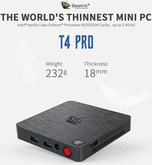 T4 Pro 4K Mini PC Intel N3350 Windows10 1000M 2* Dual Display Office Computer 2.4G/5G WIFI BT Desktop MINI PC TV BOX