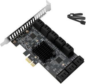 PCIE SATA Expansion Card PCIE 1X to 16-Port SATA3.0 6Gbps SATA III Multi-Port Hard Disk Adapter Riser Card