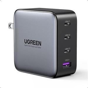 UGREEN 100W USB C Wall Charger - 4 Port GaN PD Fast Charger USB-C Power Adapter Compatible with MacBook Pro/Air, Dell XPS, iPad Mini/Pro, iPhone 13/13 Pro Max/iPhone 12, Galaxy S22/S21, Pixel