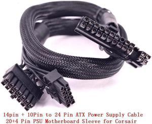 10+18Pin to 24Pin 20+4Pin ATX Power Supply Cable Mining Cable PSU Motherboard Braided Net for Corsair HX1200i HX1000i HX850i HX750i AXi Series AX1500i AX1200i AX860i AX760i RM1000 RM850 RM750