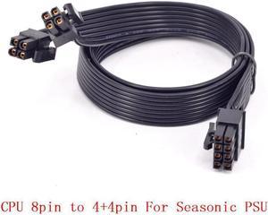 CPU 8pin to 4+4pin Power Supply Cable ATX 12V P4 to P8 for Seasonic KM3 Series X-750 X-850 SS-1050XP3 SS-1200XP3 M12II Evo Series 520 620 650 750 850 Snow Silent 750 1050 FOCUS PLUS Gold SSR-850FX