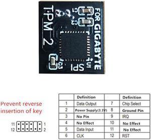 1Piece 12PIN Connector TPM2.0 Security Module Version 2.0 Standard for Gigabyte WIN11 System