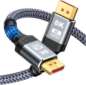 DisplayPort Cable 1.4 8K DP Cable (8K@60Hz, 4K@120Hz/144Hz,2K @144Hz/165Hz)  HBR3 Support 32.4Gbps DCP 3D Slim and Flexible DP to DP Cable for Laptop PC  TV Gaming Monitor (9.8ft/3m) 