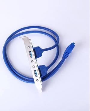 1Pc Full Size Bracket Motherboard 20pin To USB 3.0 Female Back Panel Header Connector Cable Adapter with PCI Slot Plate