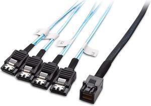 Internal HD Mini SAS to SATA (SFF-8643 to 4x SATA) Reverse Breakout Cable 3.3 Feet/1mParent