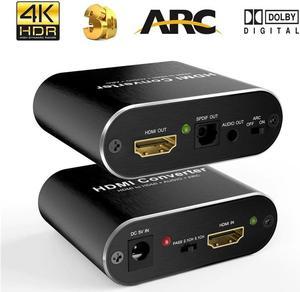 4K@60Hz eARC HDMI Swtich Audio Extractor, NEWCARE 2x1 HDMI Audio Converter  with Remote Control, 7.1CH Atmos/ eARC/ARC/ Optical Toslink SPDIF/ Coaxial/  3.5mm Audio Out, Supports HDCP2.3, HDMI2.0b 